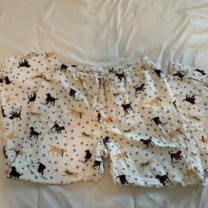L.L. Bean Flannel Labrador in the Snow Dog Pajama pants